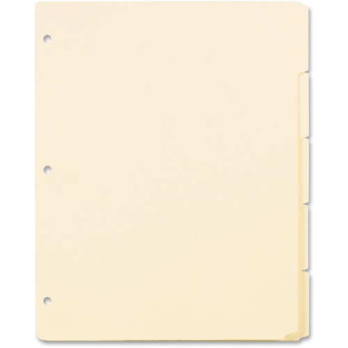 THREE-HOLE PUNCHED INDEX FOR BINDER, 5-TAB, MANILA, 20 SETS