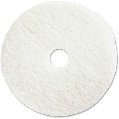 Genuine Joe  Floor Pads, f/Polishing, 18", 5/CT, White