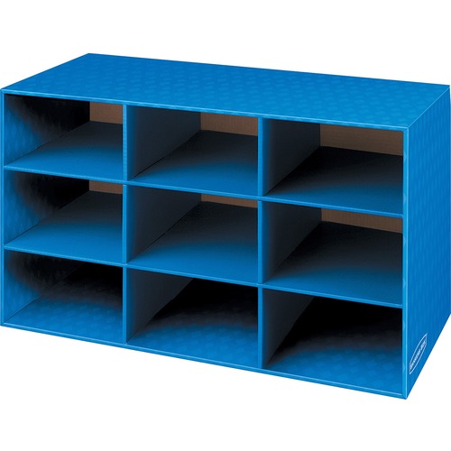 Classroom Literature Sorter, 9 Compartments, 28 1/4 X 13 X 16, Blue