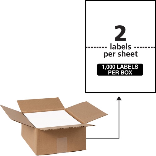 Weatherproof Durable Mailing Labels W/trueblock Technology, 5.5x8.5, White, 1000