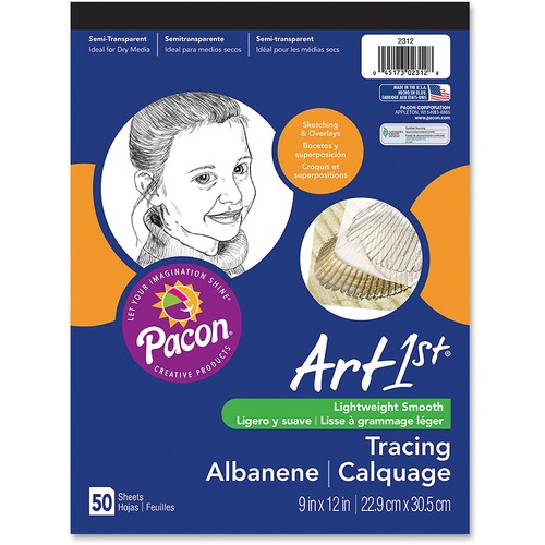 Art1st Parchment Tracing Paper, 9 X 12, White, 50 Sheets