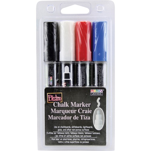 Bistro Chalk Marker,6mm Tip,Erasable,Water-based,4/PK,Ast.
