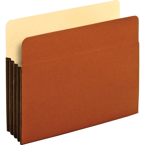 File Pocket With Tyvek, Straight Cut, 1 Pocket, Letter, Brown