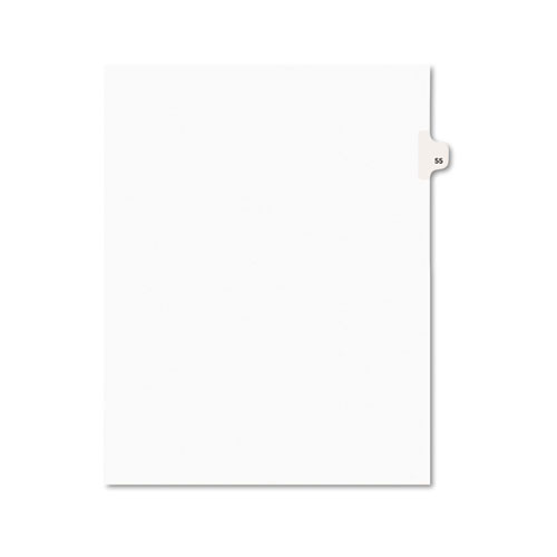 Avery-Style Legal Exhibit Side Tab Divider, Title: 55, Letter, White, 25/pack