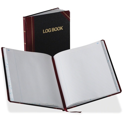 Record Log Book, 8-1/8"x10-3/8", 150 Pgs, Black/Red