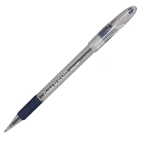 R.s.v.p. Stick Ballpoint Pen, 1mm, Trans Barrel, Blue Ink, Dozen