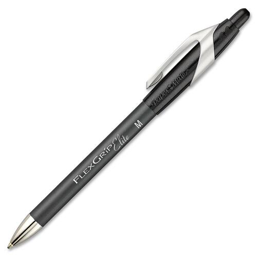 Flexgrip Elite Ballpoint Retractable Pen, Black Ink, Medium, Dozen