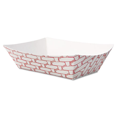 Paper Food Baskets, 1/2 Lb Capacity, Red/white, 1000/carton