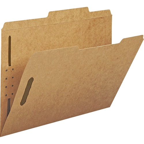 11 Point Kraft Folders, Two Fasteners, 2/5 Cut Top Tab, Letter, Brown, 50/box