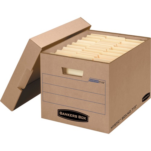 Filing Storage Box With Locking Lid, Letter/legal, Kraft, 25/carton
