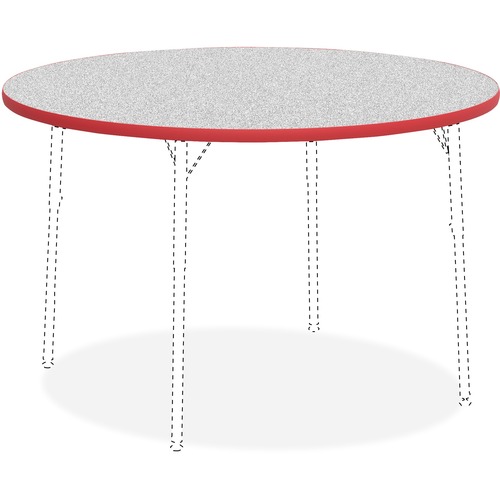 Tabletop, Round, Laminate, 48" Round, Gray/Red