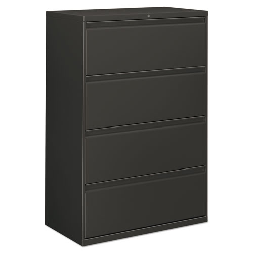 FOUR-DRAWER LATERAL FILE CABINET, 36W X 18D X 52 1/2H, CHARCOAL