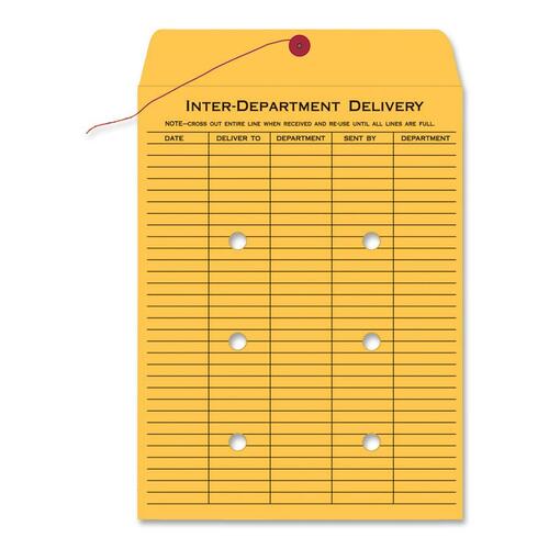 Brown Kraft String & Button Interoffice Envelope, 9 X 12, 100/carton