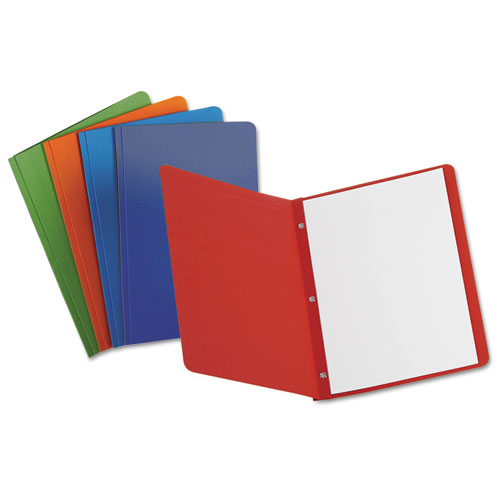 Report Cover, 3 Fasteners, Panel And Border Cover, Assorted Colors, 25/box