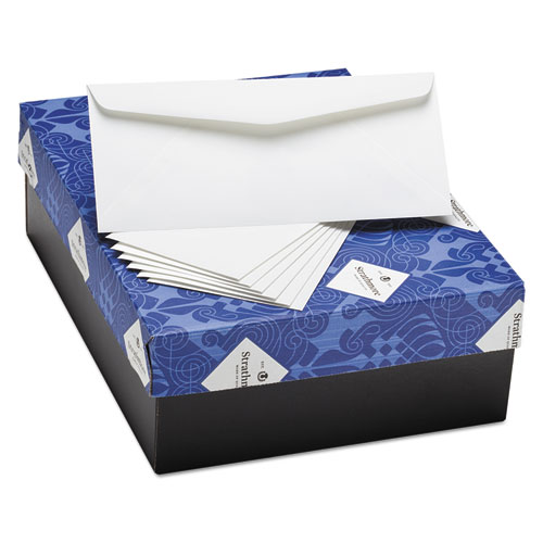 25(percent) Cotton Business Envelopes, Natural White, 24 Lbs, 4 1/8 X 9 1/2, 500/box