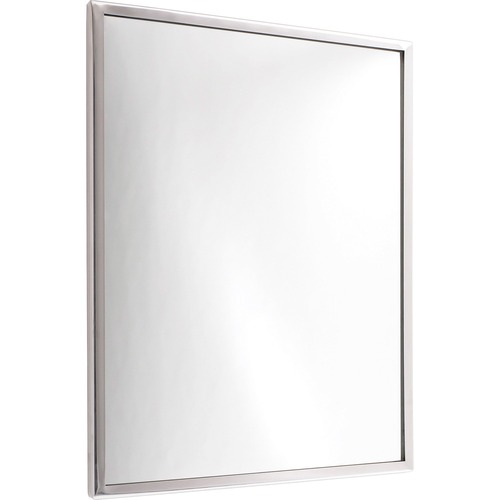 Flat Rectangular Mirror, 18"x24", Stainless Steel Frame