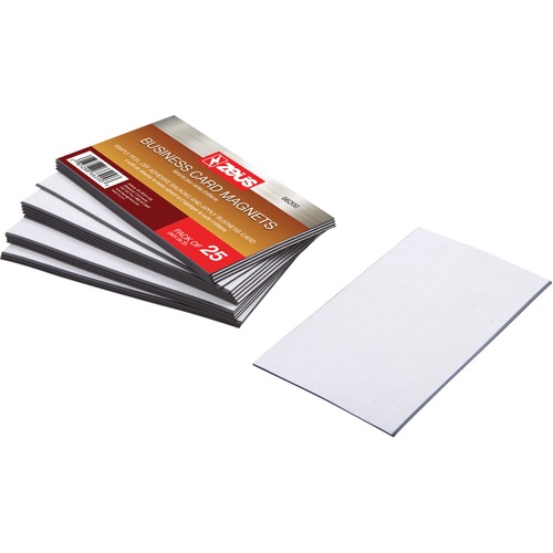 Business Card Magnets, 3 1/2 X 2, White, Adhesive Coated, 25/pack