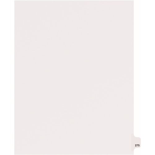 Dividers, "275", Side Tab, 8-1/2"x11", 25/PK, White