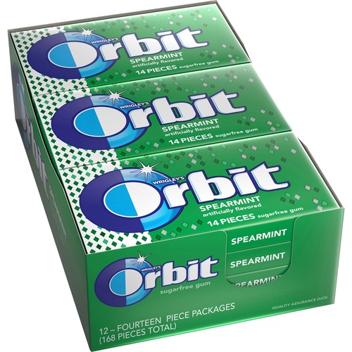 Mars, Inc  Orbit Gum, Sugar-free, 12 Packs/BX, Spearmint