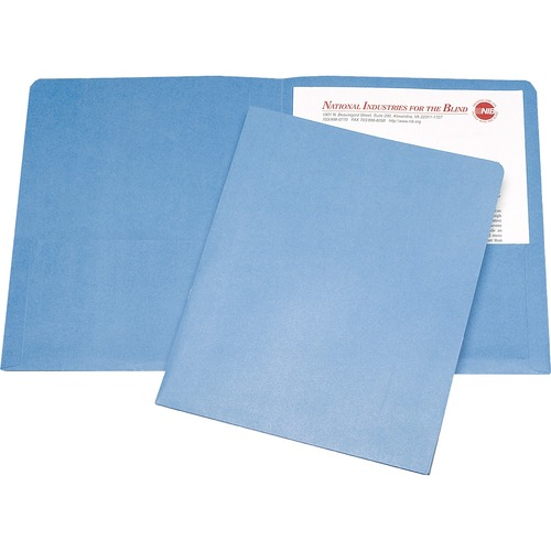 7510005842490, DOUBLE POCKET PORTFOLIO, LETTER SIZE, LIGHT BLUE, 25/BOX