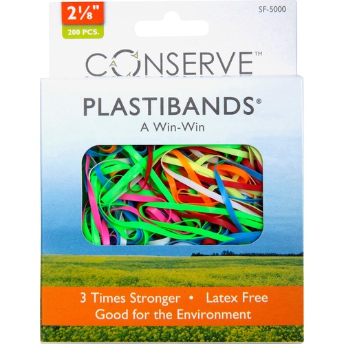 PlastiBands, Size 2-1/8", 200/BX, Assorted Colors