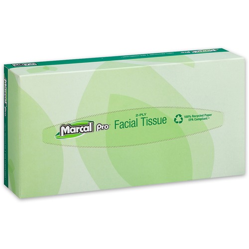 100(percent) Recycled Convenience Pack Facial Tissue, White, 100/box, 30 Boxes/carton