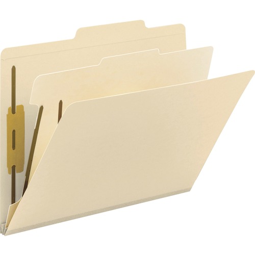 Manila Classification Folders With 2/5 Right Tab, Letter, Four-Section, 10/box