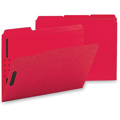 Fastener Folders,w/2-Ply Tab,1/3 AST Tab,Ltr,50/BX,Red