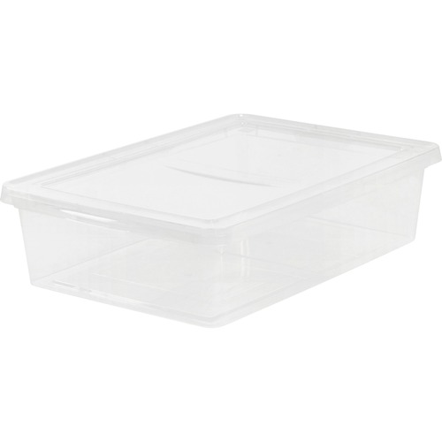 Underbed Storage Box, Snap-Tight Lid, 28-Quart, Clear