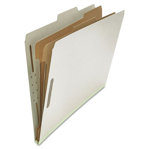 Pressboard Classification Folder, Legal, Six-Section, Gray, 10/box