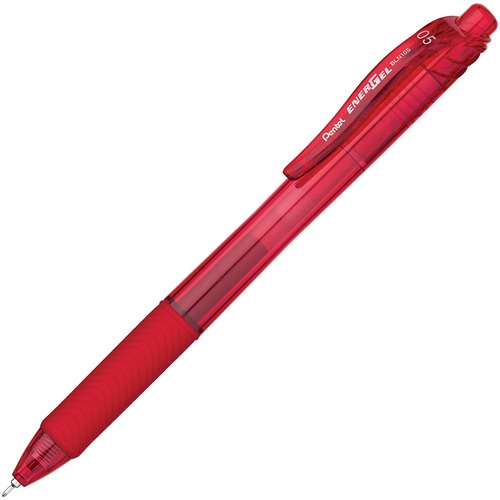 ENERGEL-X RETRACTABLE GEL PEN, 0.5 MM NEEDLE TIP, RED INK/BARREL, DOZEN