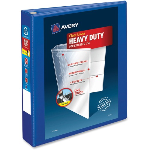 Heavy-Duty View Binder W/locking Ezd Rings, 1 1/2" Cap, Pacific Blue