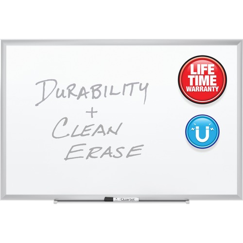 Classic Series Porcelain Magnetic Board, 36 X 24, White, Silver Aluminum Frame