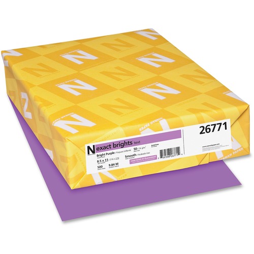 Exact Brights Paper, 8 1/2 X 11, Bright Purple, 20lb, 500 Sheets