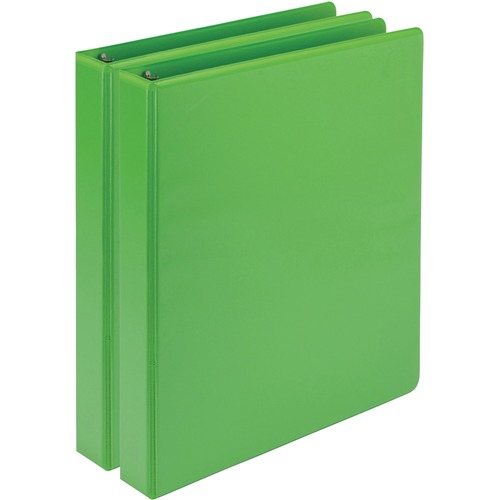 Fashion View Binder, Round Ring, 11 X 8 1/2, 1" Capacity, Lime, 2/pack