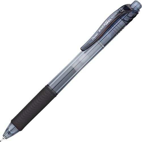 ENERGEL-X RETRACTABLE GEL PEN, 0.5 MM NEEDLE TIP, BLACK INK/BARREL, DOZEN