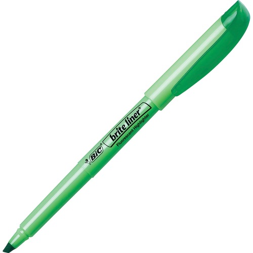 Brite Liner Highlighter, Chisel Tip, Fluorescent Green, Dozen