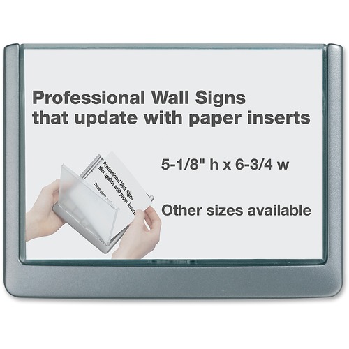 Click Sign Holder For Interior Walls, 6 3/4 X 5/8 X 5 1/8, Gray
