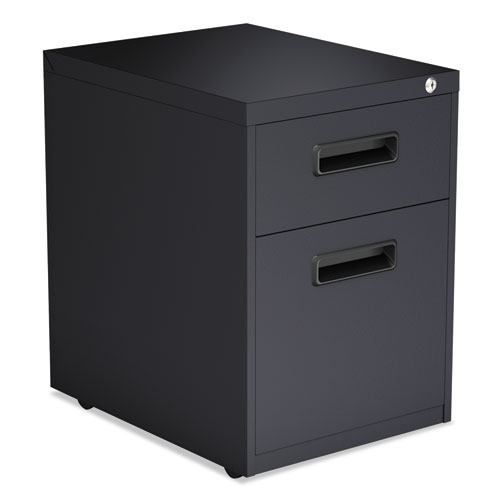 Two-Drawer Metal Pedestal File, 14 7/8w X 19 1/8d X 21 3/4h, Charcoal