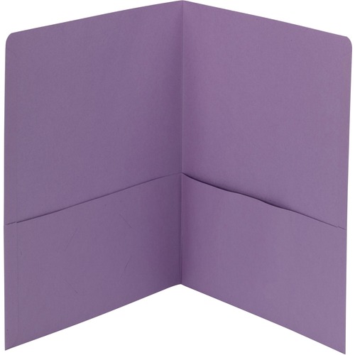 Two-Pocket Folder, Textured Paper, Lavender, 25/box