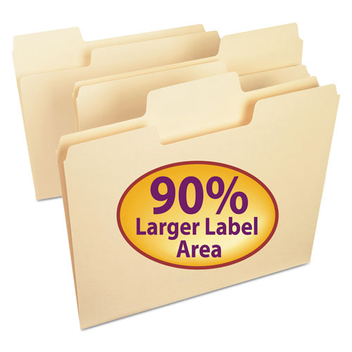 Supertab File Folders, 1/3 Cut Top Tab, Letter, Manila, 24/pack