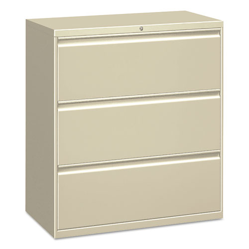 THREE-DRAWER LATERAL FILE CABINET, 30W X 18D X 39 1/8H, PUTTY