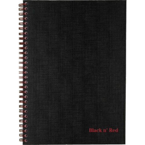 HARDCOVER TWINWIRE NOTEBOOKS, LEGAL RULE, BLACK/RED COVER, 9 7/8 X 7, 70 PAGES