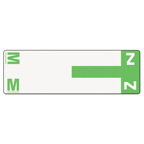 Alpha-Z Color-Coded First Letter Name Labels, M & Z, Light Green, 100/pack