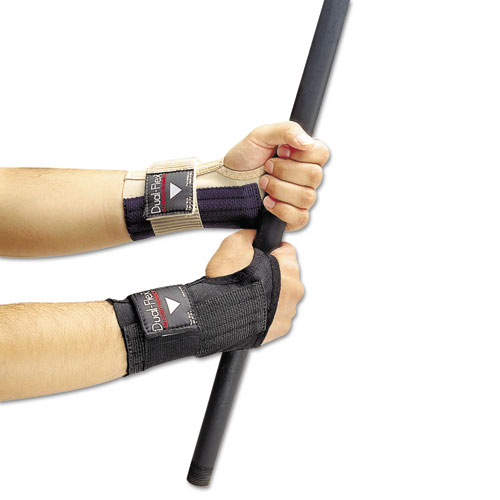 Dual-Flex Wrist Supports, Medium, Nylon, Black
