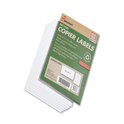 7530015872621, RECYCLED COPIER LABELS, 2 X 4-1/4, WHITE, 1000 LABELS/BOX