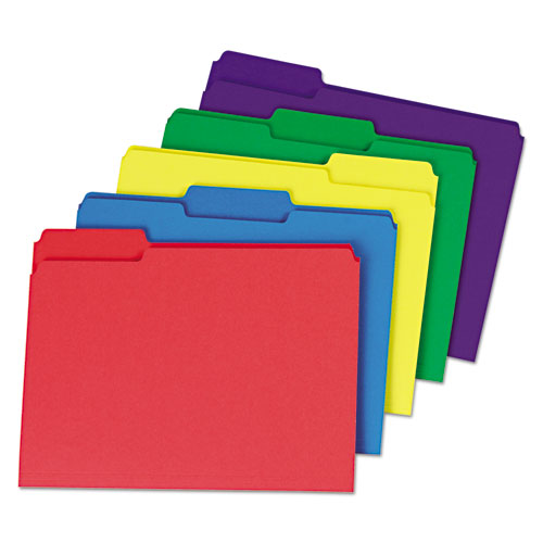 Heavyweight File Folders, 1/3 Cut One-Ply Top Tab, Letter, Assorted, 50/pack