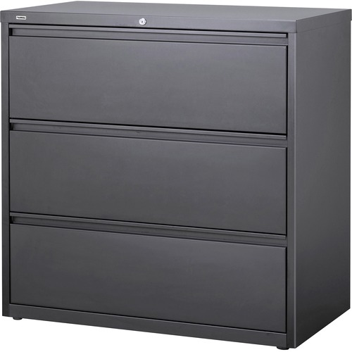 Lateral File, 3-Drawer, 42"x18-5/8"x40-1/4", Charcoal