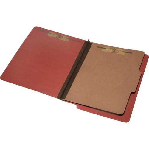 7530015907107 SKILCRAFT END TAB CLASSIFICATION FOLDERS, 1 DIVIDER, LETTER SIZE, EARTH RED, 10/BOX