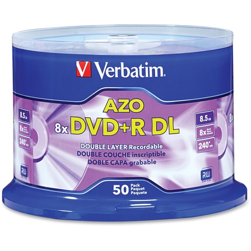 DVD+R DL, Branded, 8X, 8.5GB, Spindle, 50 Discs/PK
